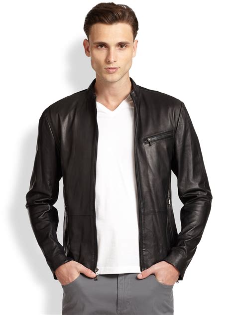 leather racing jacket michael kors|Michael Kors men's leather jacket.